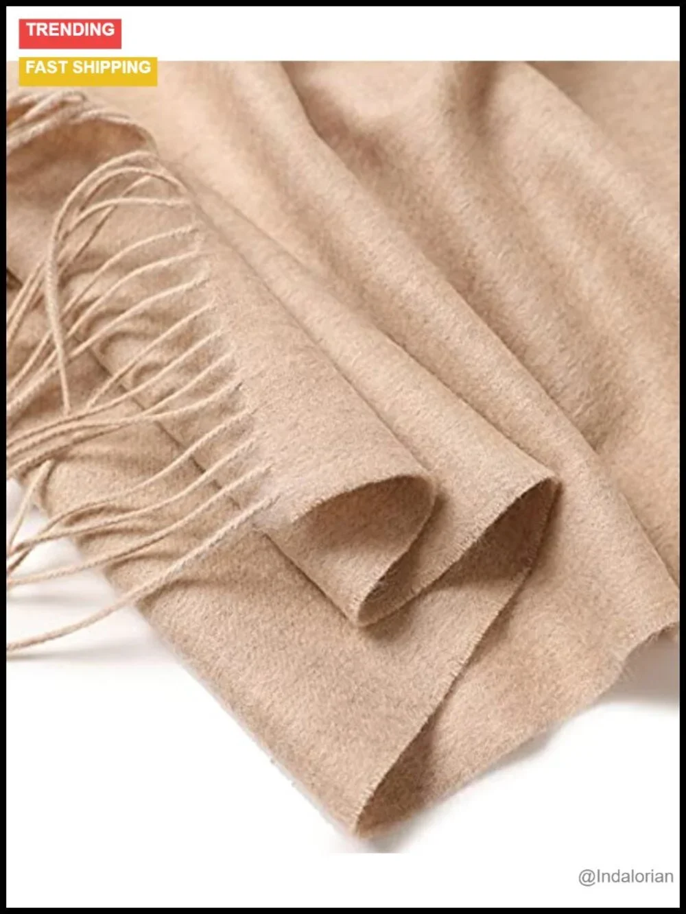 Soft Chunky Winter Scarf with Tassels Extra Long 80x18 Inches